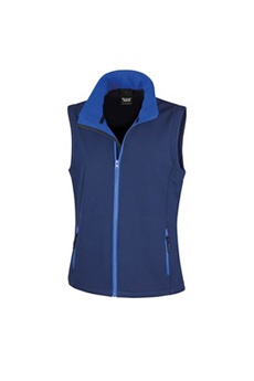 doudoune sportswear result - veste softshell sans manches - femme (m) (bleu marine/bleu roi) - utrw3698