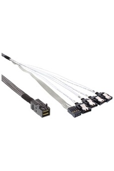 Montage et connectique PC InLine Câble Mini SAS HD SFF-8643 vers 4x SATA + bande latérale de 0,5 m