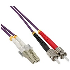 - Cordon de raccordement - LC multi-mode (M) pour ST multi-mode (M) - 15 m - fibre optique - duplex - 50 / 125 microns - OM4 - sans halogène - violet