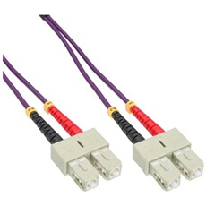 - Cordon de raccordement - SC multi-mode (M) pour SC multi-mode (M) - 15 m - fibre optique - duplex - 50 / 125 microns - OM4 - sans halogène - violet