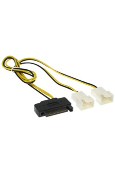 Chargeur et câble d'alimentation PC InLine Y-cable - Adaptateur d'alimentation ventilateur - MLI à 4 broches (M) pour alimentation SATA (F) - 30 cm