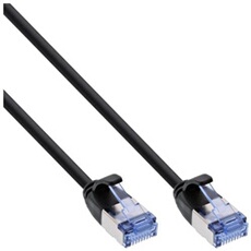 Slim - Cordon de raccordement - RJ-45 (M) pour RJ-45 (M) - 1 m - U/FTP, PiMF - CAT 6a - moulé, rond, sans crochet - noir