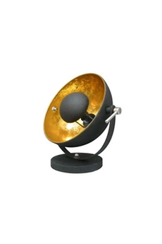 lampe à poser vente-unique.com lampe à poser cinéma industrielle movie - h. 37 cm - bicolore intérieur doré extérieur noir
