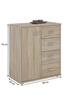 Idimex Buffet OSCAR, commode meuble de rangement avec 4 tiroirs et 1 porte, en mélaminé décor chêne sonoma photo 2