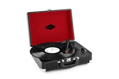 Platine Vinyle Auna Peggy Sue Platine Vinyle Portable Design Valise Vintage Avec 2 Haut Parleurs Port