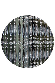 Accessoires de rideaux et store GENERIQUE La Tenda - Rideau de porte en PVC noir et transparent Stresa 90x210 cm