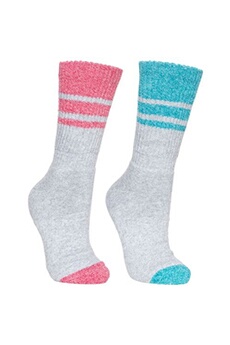 chaussettes de randonnée trespass hadley - chaussettes de marche (2 paires) - femme (40-43 fr) (rose / bleu) - uttp187