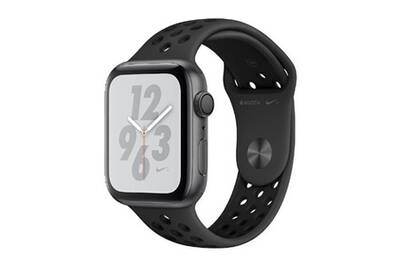Montre Connectee Apple Apple Watch Serie 4 Nike Gps 44 Mm Gris Avec Bracelet Sport Noir Mu6l2ty A Darty