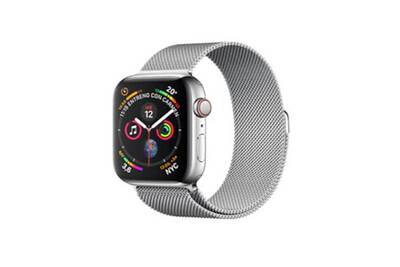 Montre Connectee Apple Apple Watch Series 4 Gps Cellular 44 Mm Argent Avec Sangle En Acier Inoxydable Et Bracelet Milanese Loop Mtx12ty A Darty