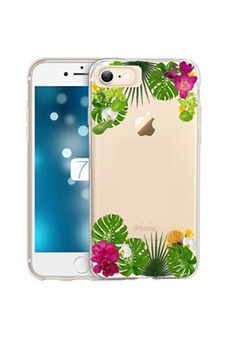 Coque Iphone 7 8 fleur exotique tropical transparente