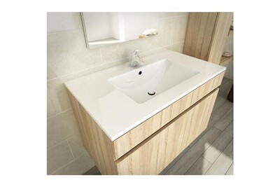 Ensemble Salle De Bain Marque Generique Salle De Bain Complete Luna Ensemble Salle De Bain Simple Vasque L 80 Cm Decor Oak Sonoma Darty