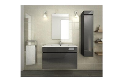 Ensemble Salle De Bain Marque Generique Salle De Bain Complete Luna Ensemble Salle De Bain Simple Vasque L 80 Cm Gris Anthracite Verni Darty