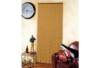 Moustiquaire Jardideco Rideau de porte en perles de bois - 90 x 200 cm