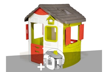 Maisons de jardin Smoby Cabane enfant neo jura lodge - smoby + cheminée