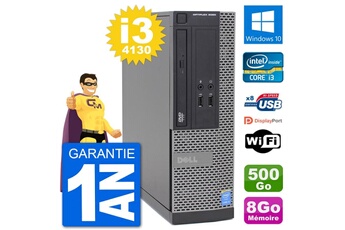 PC De Bureau Dell PC Dell Optiplex 3020 Sff I3-4130 Ram 8Go Disque Dur 500Go Windows 10 WiFi