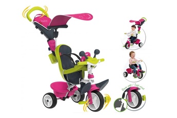 Véhicule à pédale Smoby Tricycle enfant baby driver confort rose + ombrelle smoby
