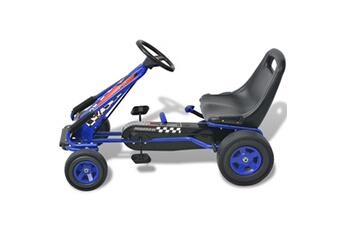 Véhicule à pédale GENERIQUE Icaverne - véhicules à pédales et à traction stylé kart à pédale avec siège ajustable bleu