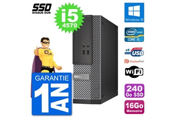 PC De Bureau Dell PC Dell Optiplex 3020 Sff i5-4570 Ram 16Go SSD 240Go Windows 10 WiFi