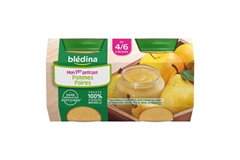 Coffret repas bébé Bledina Blédina pommes poires (de 4/6 à 36 mois) par 4 pots de 130g (lot de 6 soit 24 pots)