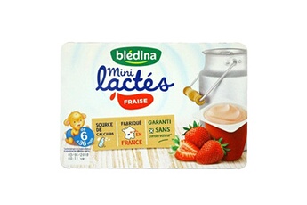 Coffret repas bébé Bledina Blédina mini lactés fraise (de 6 à 36 mois) par 6 pots de 55g (lot de 6 soit 36 pots)