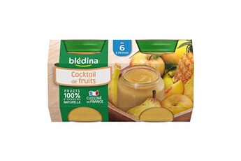 Coffret repas bébé Bledina Blédina cocktail de fruits (de 6 à 36 mois) par 4 pots de 130g (lot de 6 soit 24 pots)