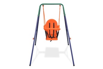 Balançoire et portique multi-activités GENERIQUE Icaverne - balançoires et portiques esthetique balançoire pour enfants avec harnais de sécurité orange