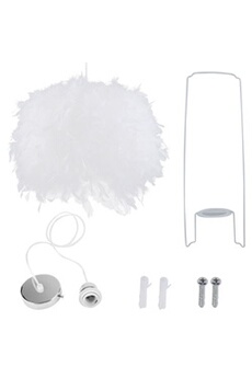 plafonnier generique 40cm plafonnier lustre eclairage boule de plumes moderne créatif - blanc - m