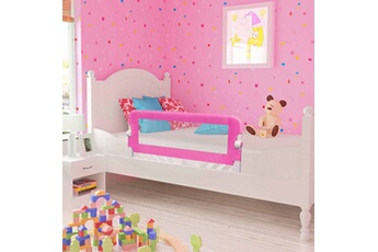 Barrière de lit bébé GENERIQUE Barrière de lit de sécurité pour tout-petits 102 x 36,5 x 42 cm 2pcs tissu de polyester et tube en métal rose