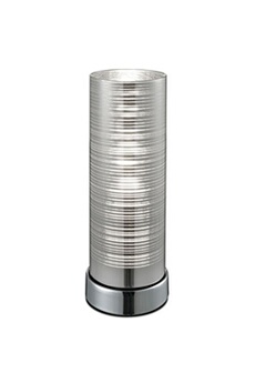 lampe à poser esto - lampe de table jaron - diam. 11 x h. 24 cm - verre avec décorations chrome