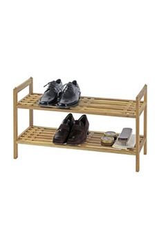 meuble à chaussures wenko - etagère à chaussures norway - l. 69 x h. 40,5 cm - marron noix