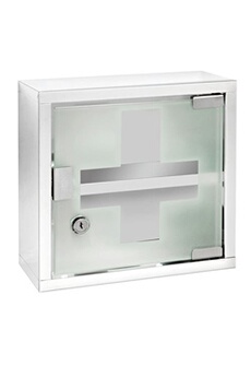 armoire à pharmacie wenko - armoire à pharmacie en inox - l. 25 x l. 25 cm - blanc