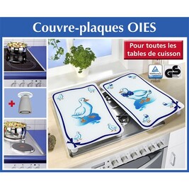 Wenko 2 Couvre-Plaques Universel Ardoise - Protection Verre Trempé Pour Table De Cuisson