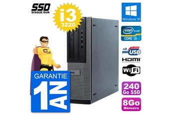 PC De Bureau Dell PC Dell 3010 Dt I3-3220 Ram 8Go SSD 240Go Hdmi Windows 10 WiFi