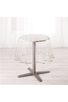 nappe de table ligne decor nappe cristal ronde (0) 180 cm pvc uni 15/100e garden/biais taupe