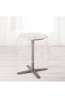 nappe de table ligne decor nappe cristal ronde (0) 180 cm pvc uni 15/100e garden/biais blanc