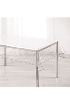 nappe de table ligne decor nappe cristal rectangle 140 x 240 cm pvc uni 15/100e garden/biais taupe