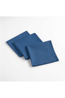 serviette de table douceur d'interieur lot de 3 serviettes de table 40 x 40 cm coton uni aubeline bleu