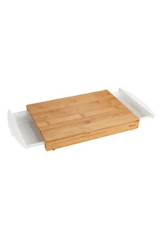 ustensile de cuisine wenko - planche à découper avec tiroirs - 40,5 x 25 cm - bambou
