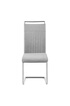 Idimex Lot de 4 chaises de salle à manger ou cuisine ERICA avec assise rembourrée poignée et piètement chromé, revêtement tissu gris clair photo 3