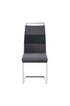 Idimex Lot de 4 chaises de salle à manger ou cuisine ERZA avec assise rembourrée poignée et piètement chromé, en tissu gris foncé et noir photo 3