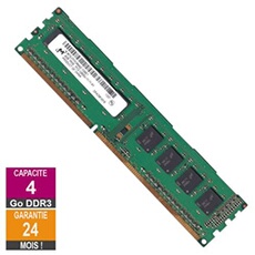 Barrette Mémoire 4Go RAM DDR3 MT8JTF51264AZ-1G6E1 DIMM PC3-12800U