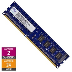 Barrette Mémoire 2Go RAM DDR3 NT2GC64B88B0NF-CG PC3-10600U 1333MHz 1Rx8