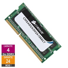 Corsair Barrette Mémoire 4Go Ram Ddr3 Cmsa8Gx3M2A1066C7 So-Dimm Pc3-8500 1066Mhz 2Rx8