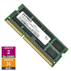 Barrette Mémoire 2Go RAM DDR3 EBJ21UE8BASA-AE-E SO-DIMM PC3-8500 1066MHz 2Rx8