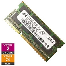 Barrette Mémoire 2Go RAM DDR3 MT16JSF25664HZ-1G1F1 SO-DIMM PC3-8500 1066MHz 2Rx8