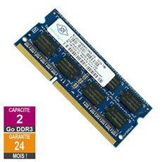 Barrette Mémoire 2Go RAM DDR3 NT2GC64B8HC0NS-CG SO-DIMM PC3-10600 1333MHz 2Rx8
