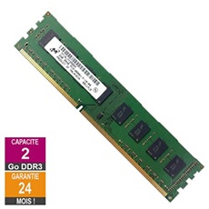 Barrette Mémoire 2Go RAM DDR3 MT16JTF25664AY-1G1D1 PC3-8500U 1066MHz 2Rx8