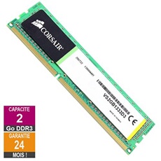 Barrette Mémoire 2Go RAM DDR3 VS2GB1333D3 DIMM PC3-10600U 1333MHz 1Rx8