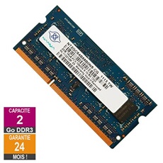 Barrette Mémoire 2Go RAM DDR3 NT2GC64B88B0NS-CG SO-DIMM PC3-10600 1333MHz 1Rx8