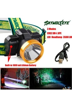 3500lm xpe led lampe frontale phare head light lampe usb rechargeable 1800mah